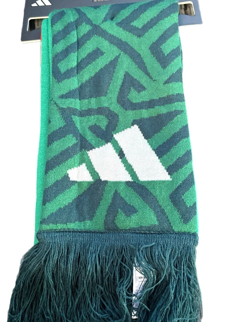New adidas Mexico Red Soccer Scarf with Green Trim - Brand Adidas